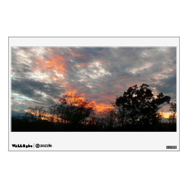 Winter Sunset Nature Landscape Photography Wall Decal (Front)