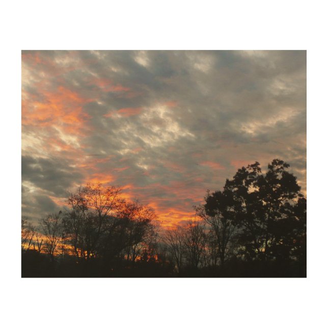 Winter Sunset Nature Landscape Photography Wood Wall Decor (Front)