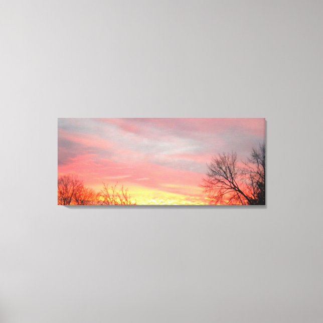 Winter Sunset on Wrapped Canvas Print (Front)