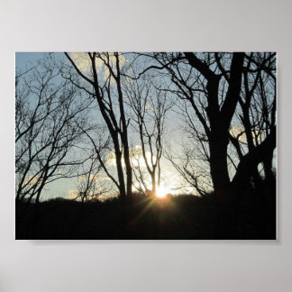 winter sunset poster
