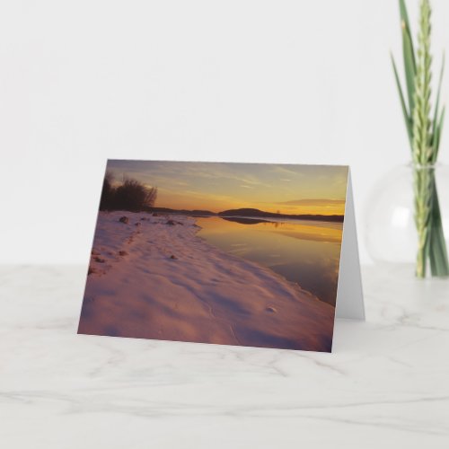 Winter Sunset Quabbin Reservoir Card