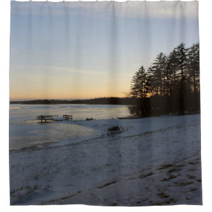 Winter Sunset Shower Curtain