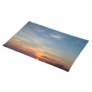 Winter sunset sky cloth placemat