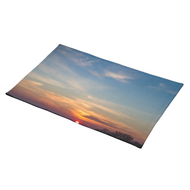Winter sunset sky cloth placemat (On Table)