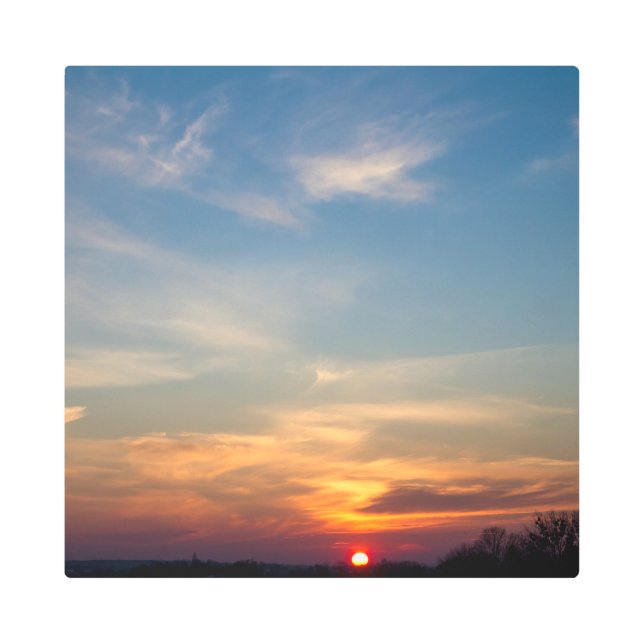 Winter sunset sky metal print (Front)
