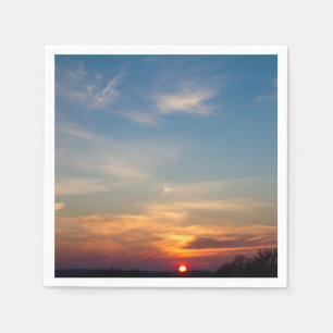 Winter sunset sky napkins