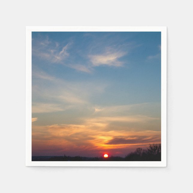 Winter sunset sky napkins (Front)