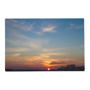 Winter sunset sky placemat