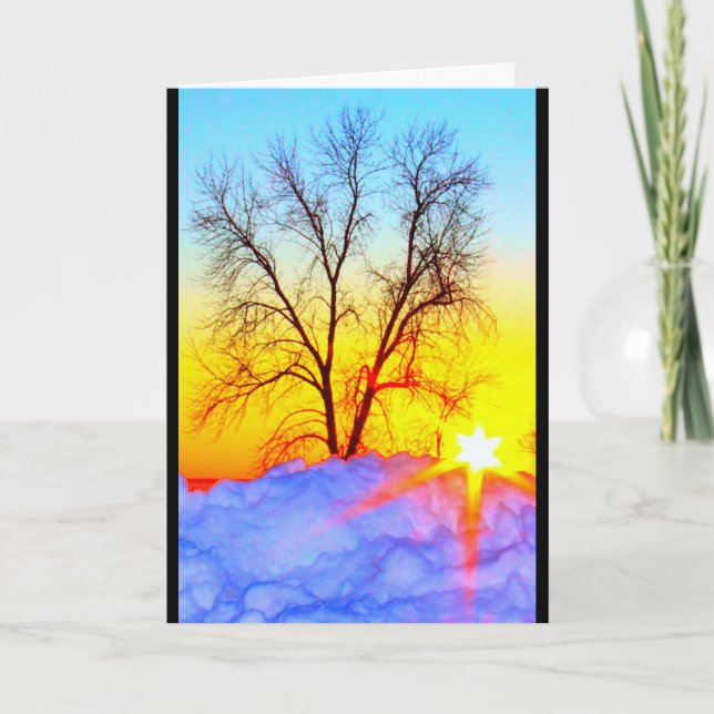 Winter Sunset Thinking Of You Card (Front)