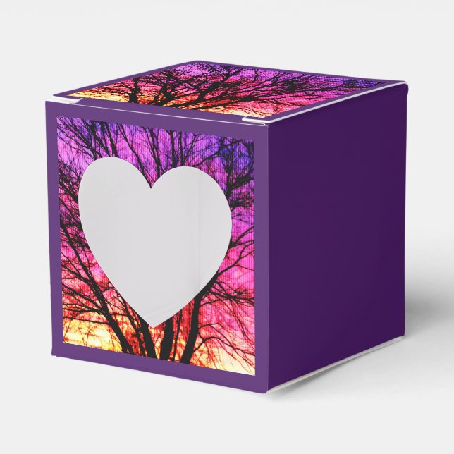 Winter Sunset Tree Favor Boxes (Front Side)