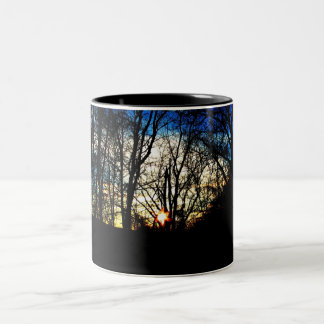 Winter sunset Two-Tone coffee mug