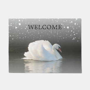 Winter Swan Welcome Doormat