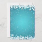 Winter Sweet 16 Sixteen Turquoise Snowflake Lights Invitation (Back)