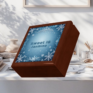  Winter Sweet 16 White Snowflakes Ice Frozen Blue  Gift Box