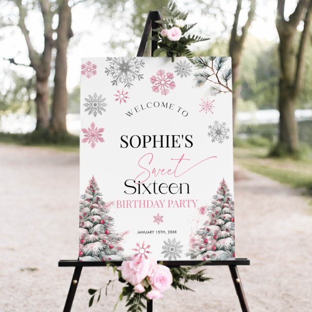 Winter Sweet Sixteen Welcome sign, Winter 16th Foam Board (Creator Uploaded)