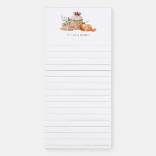 Winter Sweets Cupcake Oranges Personalized Magnetic Notepad