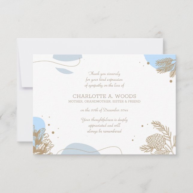 Winter Sympathy Thank You Card (Front)