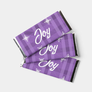 Winter Tartan Plaid Festive Joy Purple Hershey Bar Favors