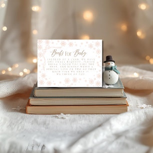 Winter Taupe Books for Baby Baby Shower Enclosure Card