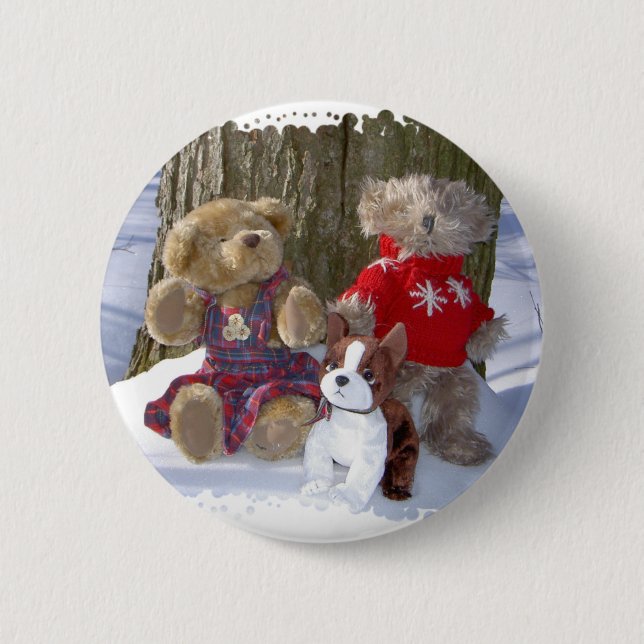 Winter teddies with pup button (Front)