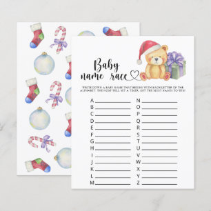 Winter teddy bear - Baby name race game