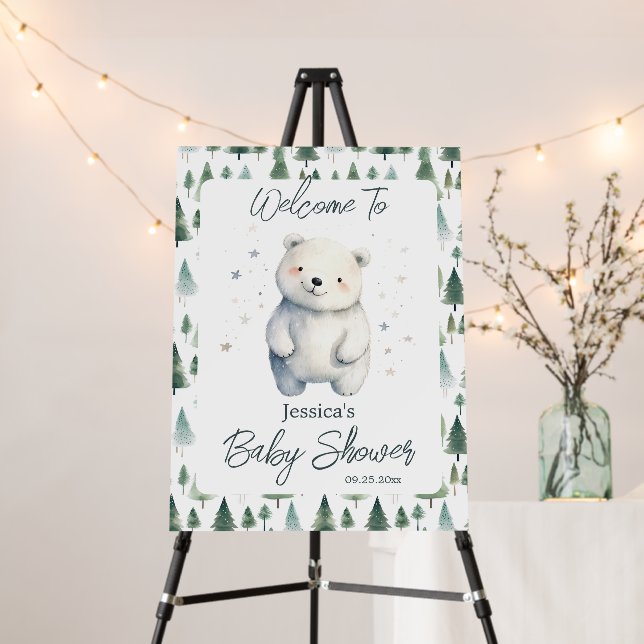 Winter Teddy Bear Baby Shower  Foam Board (In Situ (Stand))
