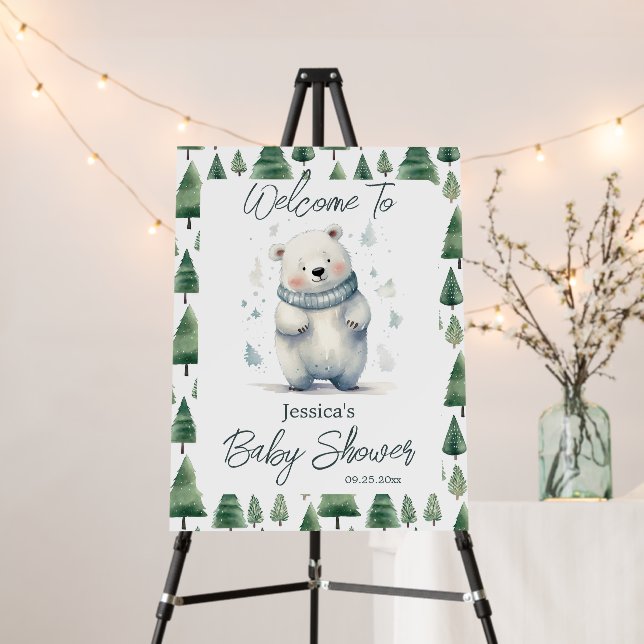 Winter Teddy Bear Baby Shower Forest  Foam Board (In Situ (Stand))