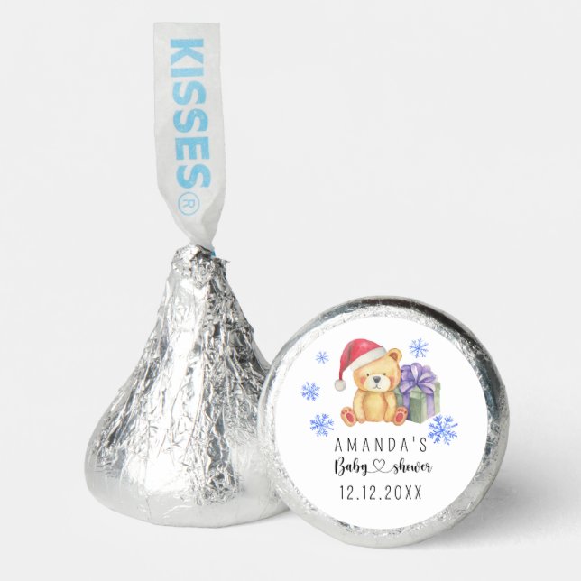 Winter teddy bear Baby Shower Hershey®'s Kisses® (Front)