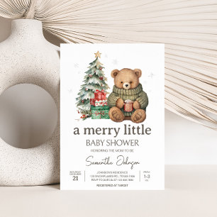 Winter Teddy Bear Baby Shower Invitation