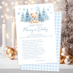 Winter Teddy Bear Balloon Baby Mommy or Daddy Game