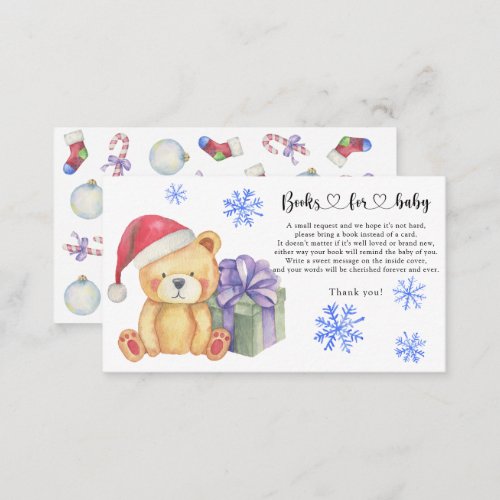 Winter teddy bear _ books for baby ticket enclosure card