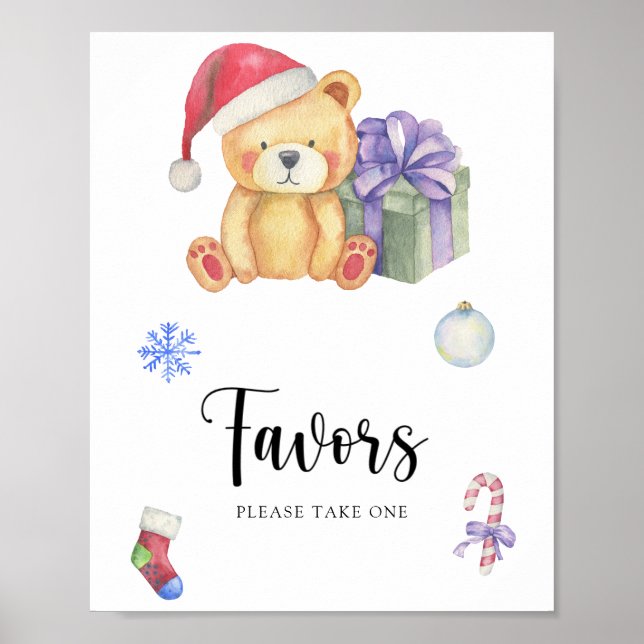 Winter teddy bear -  Favors Poster (Front)