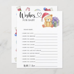 Winter teddy bear - Party game wishes for baby