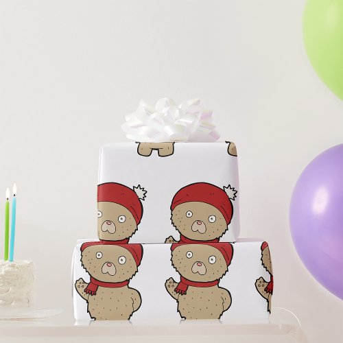 Winter Teddy Bear Wrapping Paper