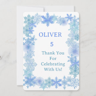 Winter Thank You Card, Minimalist Snowflake Thank