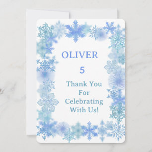 Winter Thank You Card, Minimalist Snowflake Thank Card