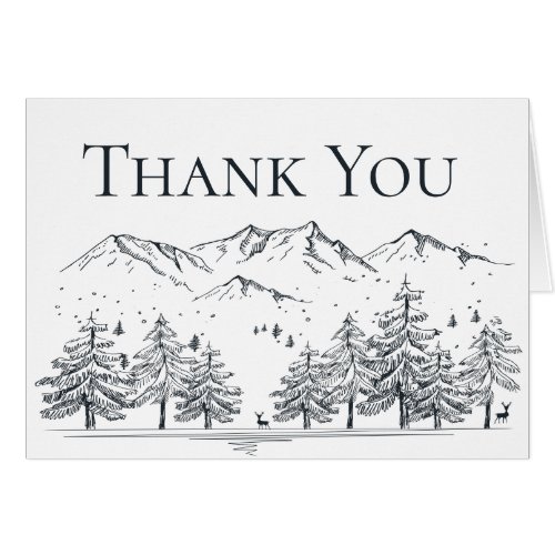 Winter Thank You Mountains Wedding Bridal Shower