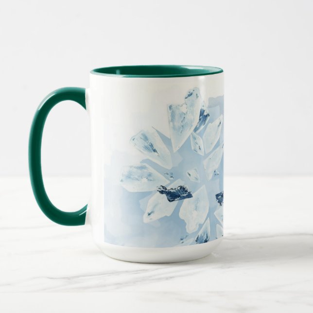 Winter Thaw Blue Icicle Personalized Mug (Left)