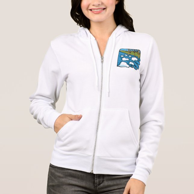 Winter Thaw River with Ice Floes Hoodie (Front)