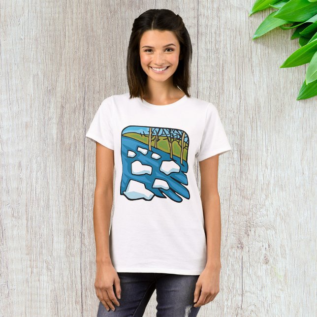 Winter Thaw River with Ice Floes T-Shirt (Creator Uploaded)