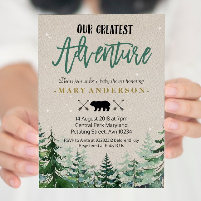 Winter The Adventure Begins Baby Shower Invitation (Creator Uploaded)
