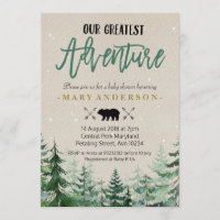 Winter The Adventure Begins Baby Shower Invitation