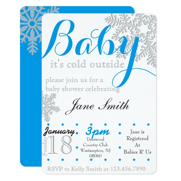 Winter Theme Baby Shower Invite