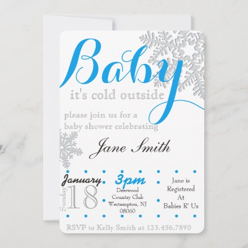 Winter Theme Baby Shower Invite