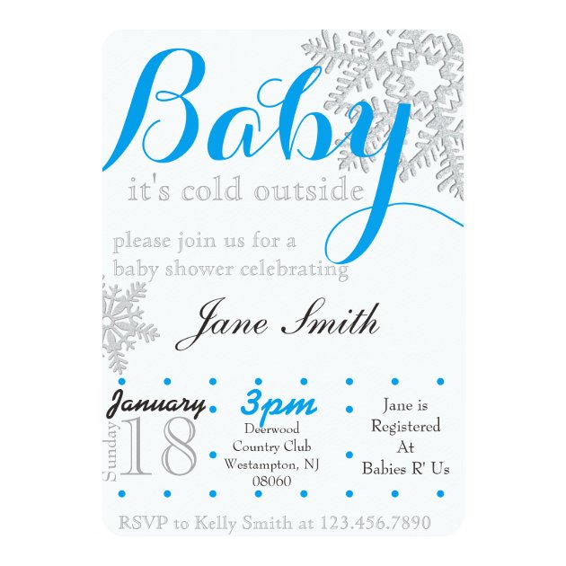 Winter Theme Baby Shower Invite