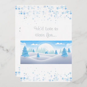 Winter Theme Christmas Holiday Foil Invitation