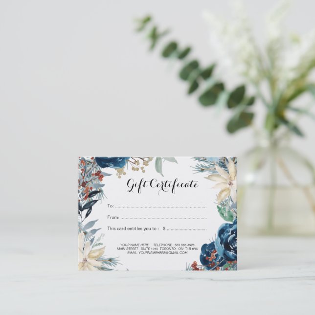 Winter Theme Gift Certificate (Standing Front)
