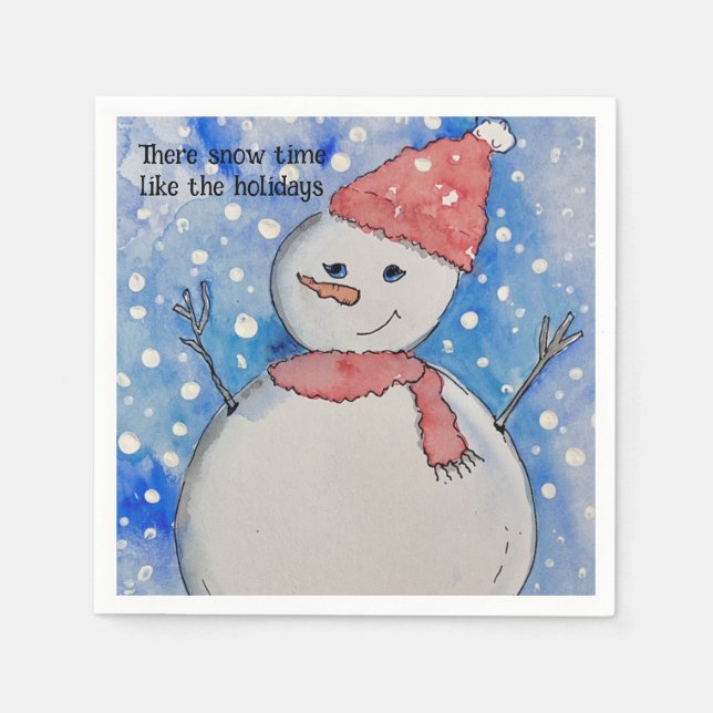 Winter theme Paper Napkins, Standard Cocktail Napkins (Front)