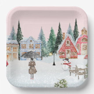 Winter Theme Paper Plates