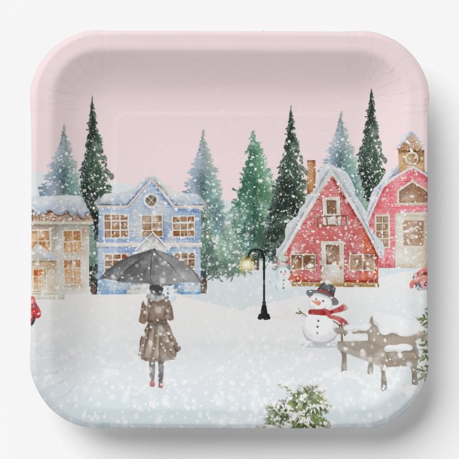 Winter Theme Paper Plates (Front)